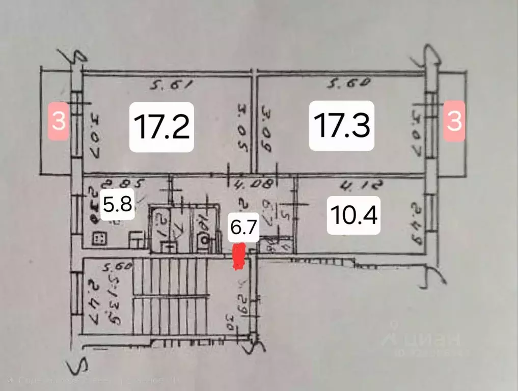 Квартира, 3 комнаты, 63 м - Фото 2