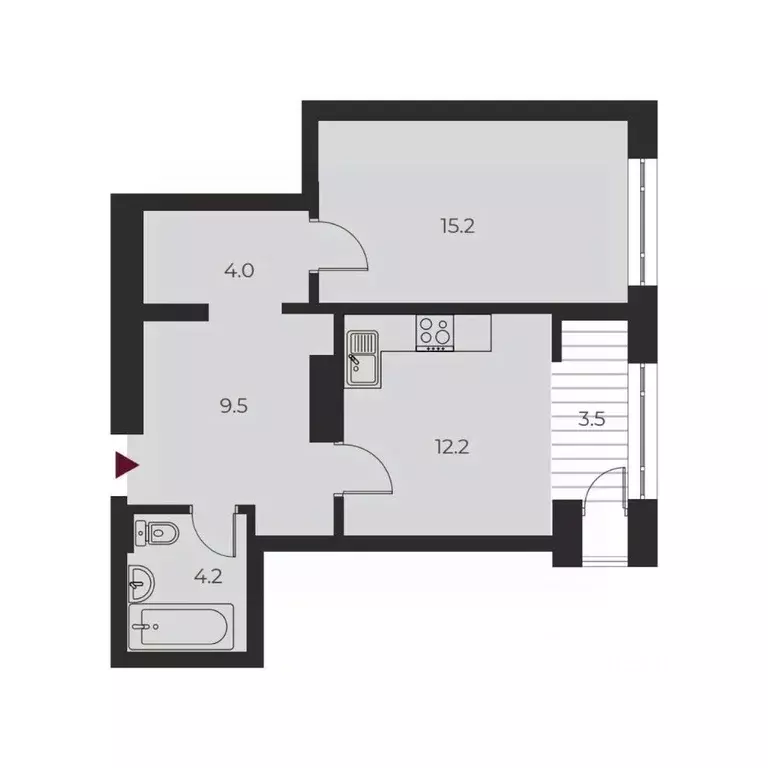 1-к кв. Новосибирская область, Новосибирск Оскар жилой комплекс (48.6 ... - Фото 1