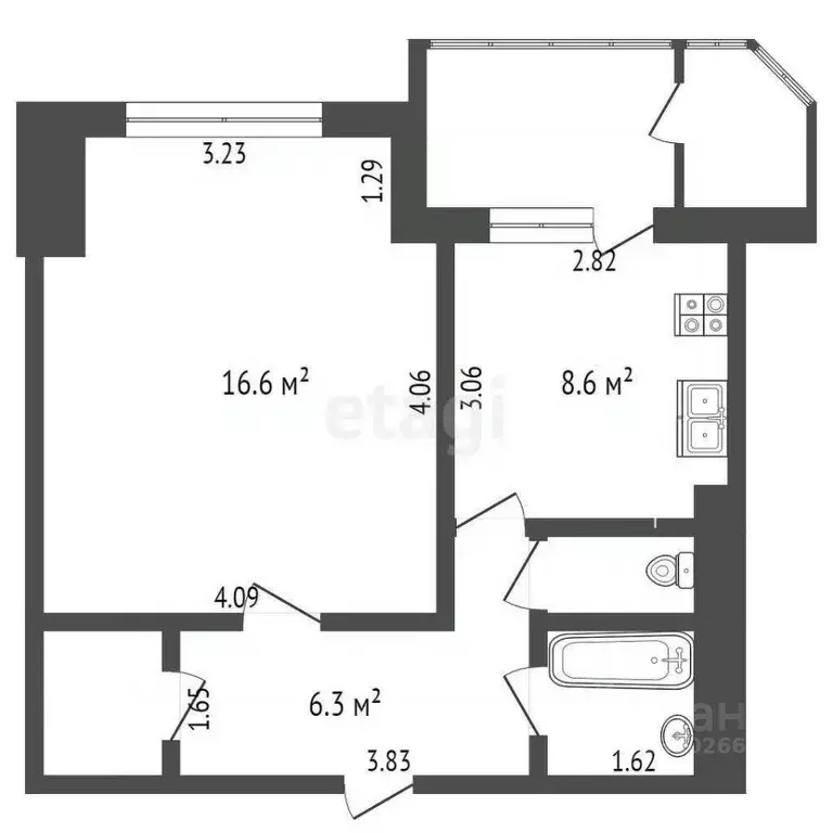 1-к кв. Ханты-Мансийский АО, Сургут Комсомольский просп., 9/1 (42.0 м) - Фото 0