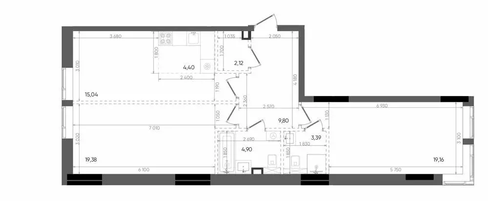 3-комнатная квартира: Казань, ЖК Вознесенский Квартал (78.19 м) - Фото 1