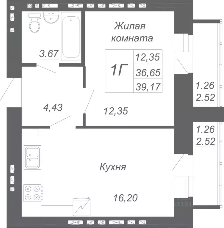 1-к кв. Татарстан, Зеленодольский район, Осиновское с/пос, с. Осиново ... - Фото 1