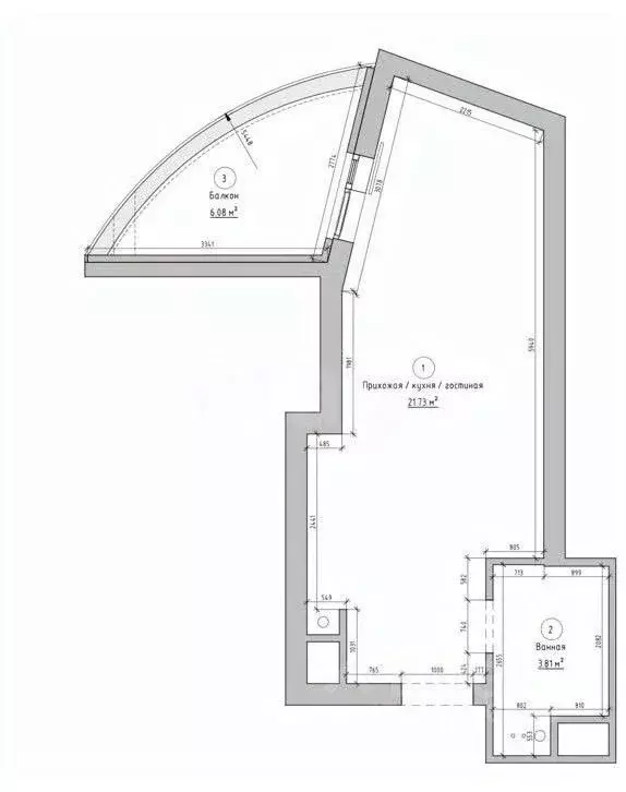 Студия Москва просп. 60-летия Октября, 17 (25.9 м) - Фото 1