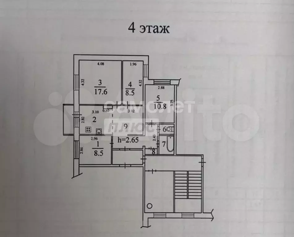4-к. квартира, 74 м, 4/5 эт. - Фото 0