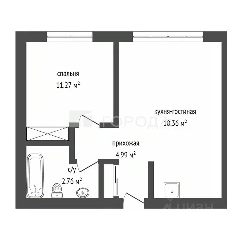 2-к кв. Алтайский край, Барнаул Северо-Западная ул., 15к1 (42.7 м) - Фото 2