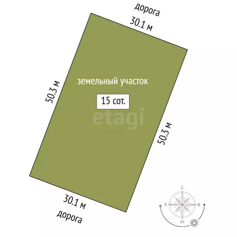 Участок в село Успенка, Зеленогорская улица (15 м) - Фото 0