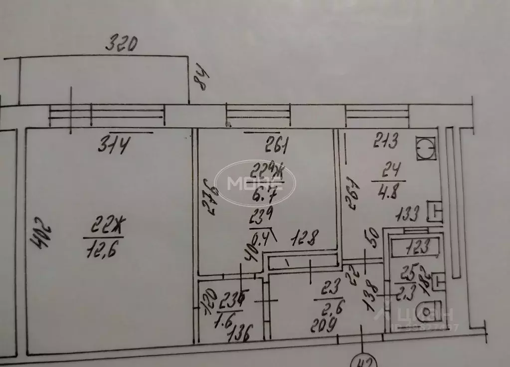 2-к кв. Калининградская область, Калининград Тихорецкая ул., 43 (31.0 ... - Фото 2