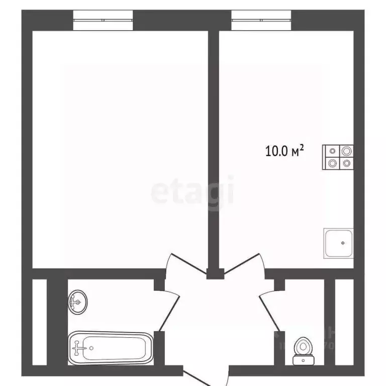 1-к кв. Ямало-Ненецкий АО, Новый Уренгой Славянский мкр, 1/4 (33.5 м) - Фото 2