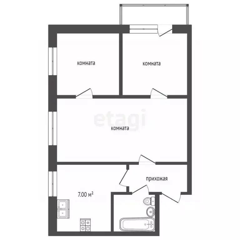 3-к кв. Владимирская область, Муром Карачаровское ш., 34 (61.2 м) - Фото 1