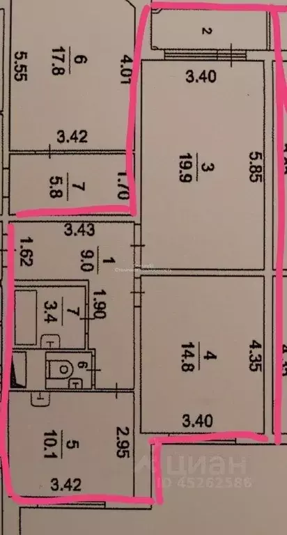 2-к кв. Московская область, Мытищи ул. Борисовка, 20 (60.3 м) - Фото 2