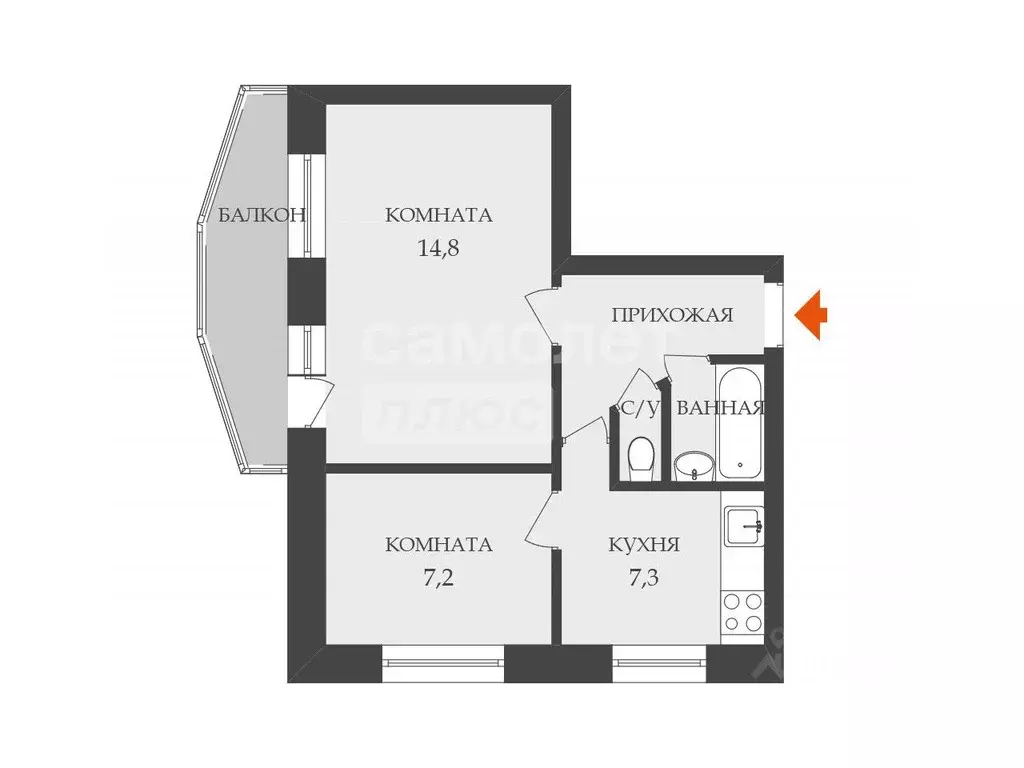 2-к кв. Московская область, Лобня ул. Ленина, 7 (36.4 м) - Фото 1