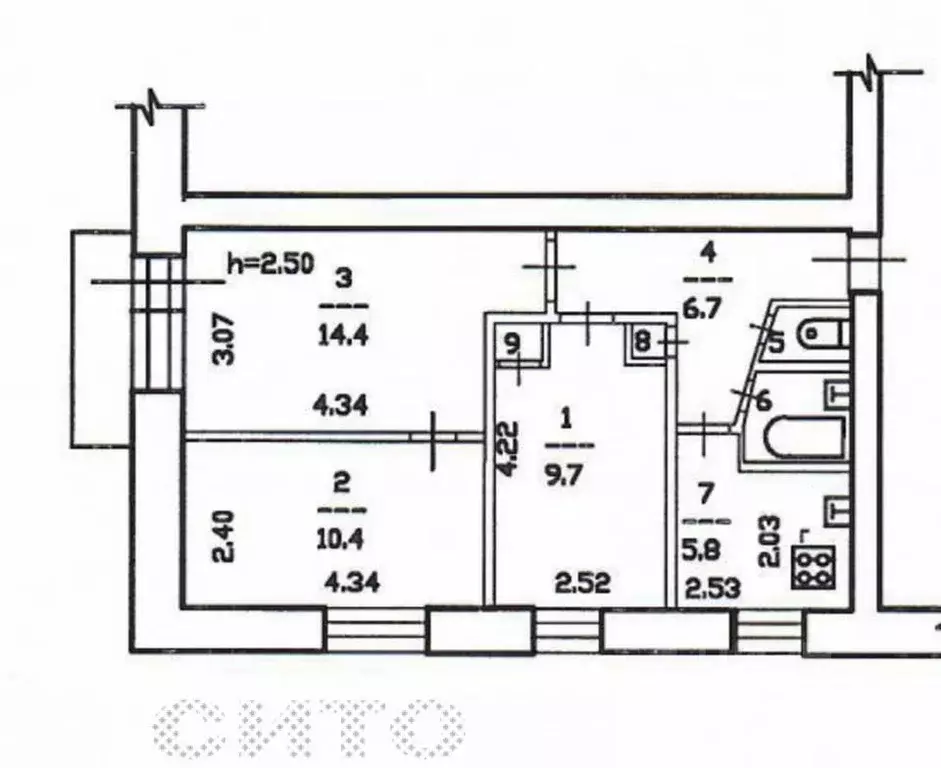 2-к кв. Вологодская область, Череповец ул. Ветеранов, 8 (50.8 м) - Фото 2