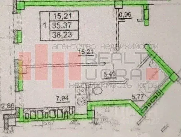 1-к кв. Ханты-Мансийский АО, Нефтеюганск 6-й мкр, 7 (35.4 м) - Фото 1