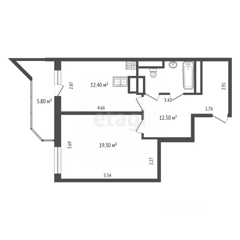 1-к кв. Московская область, Химки Ленинский просп., 16 (49.0 м) - Фото 2