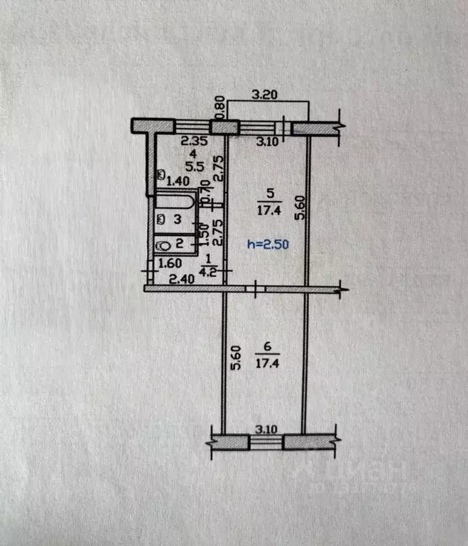 2-к кв. Хакасия, Черногорск ул. Бограда, 57 (44.3 м) - Фото 2