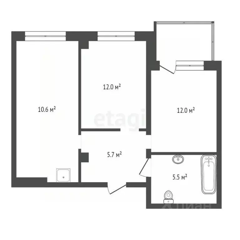 3-к кв. Красноярский край, Красноярск ул. Лесников, 25А (57.1 м) - Фото 1