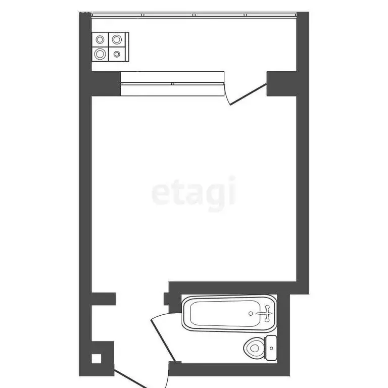 Квартира-студия: Тюмень, улица Газовиков, 20 (17.1 м) - Фото 1