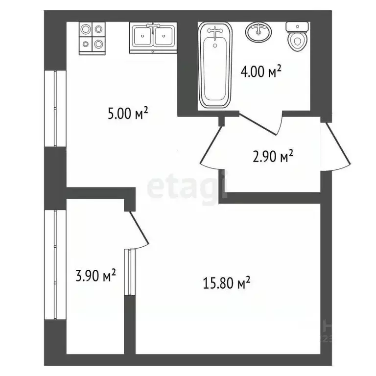 Студия Башкортостан, Стерлитамак Интернациональная ул., 61 (31.8 м) - Фото 2