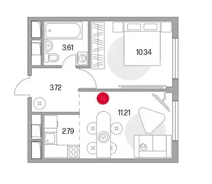 1-комнатная квартира: село Николо-Урюпино, улица Сергея Жадобкина, 7к1 ... - Фото 1