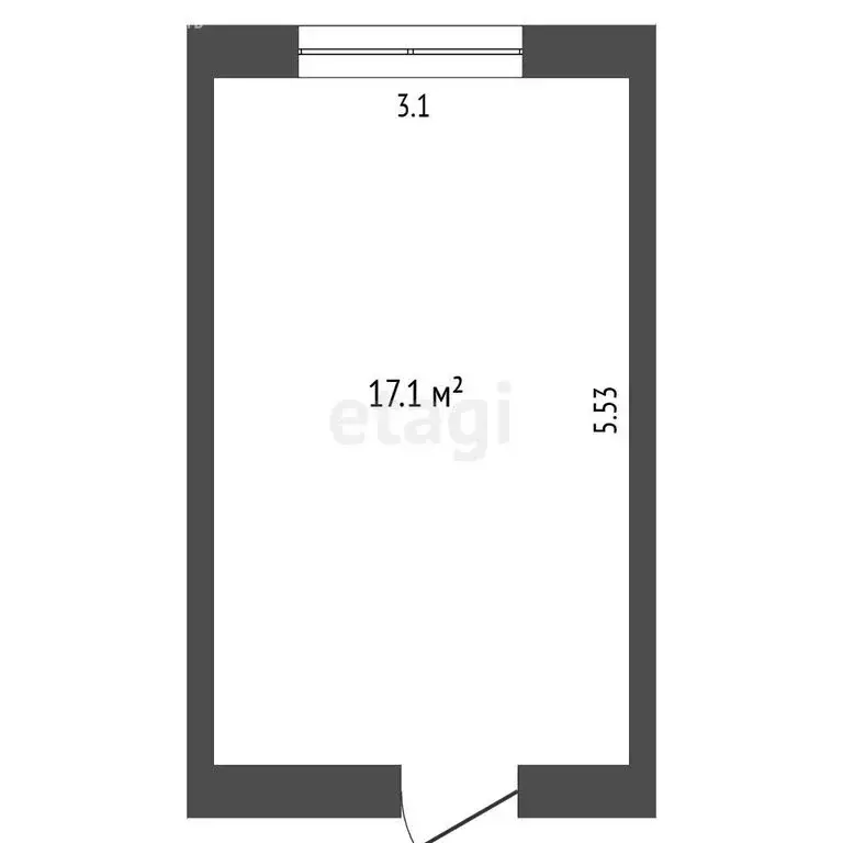 1к в -комнатной квартире (17.1 м) - Фото 1