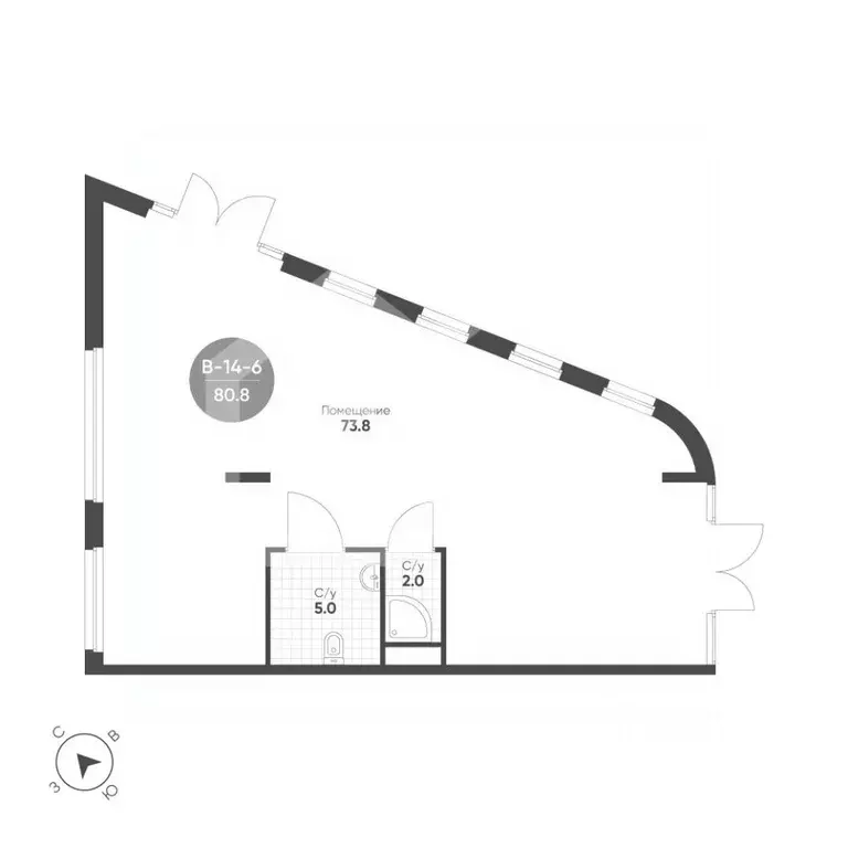Торговая площадь в Москва 4-я оч., Шагал жилой комплекс, к2.6 (81 м) - Фото 2