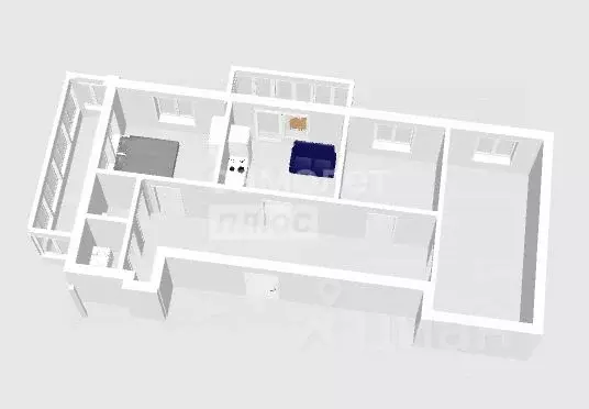 3-к кв. Брянская область, Брянск ул. Медведева, 65/3 (84.2 м) - Фото 2