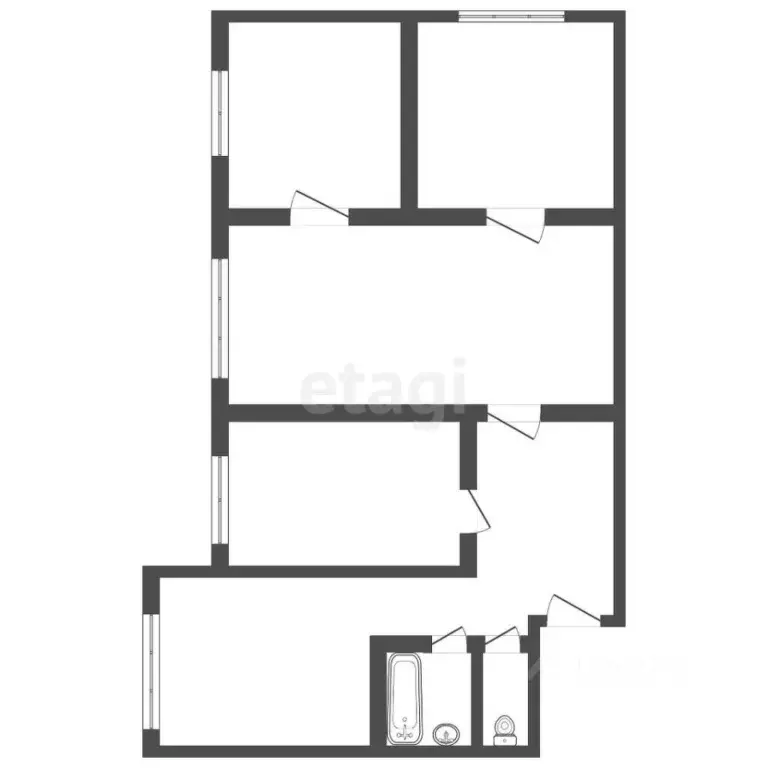 4-к кв. Иркутская область, Ангарск 10-й мкр, 45 (60.6 м) - Фото 1