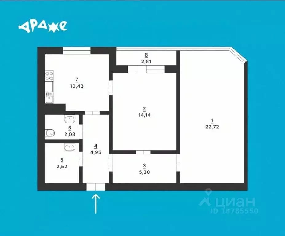 2-к кв. Свердловская область, Екатеринбург ул. Рассветная, 6к2 (64.4 ... - Фото 2