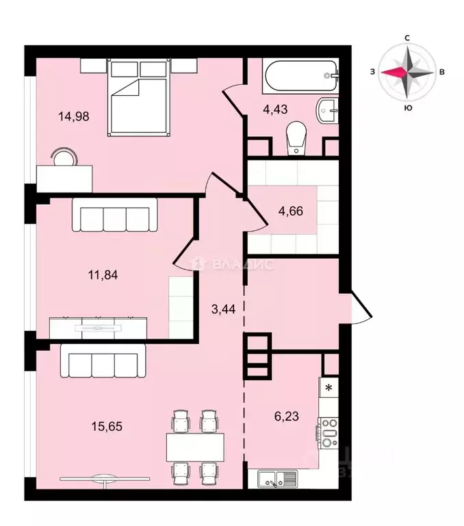 2-к кв. Москва ул. 4-я Марьиной рощи, 12к2 (65.63 м) - Фото 0