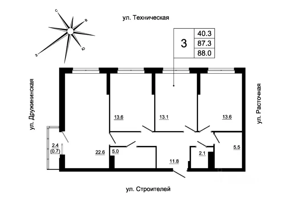 3-к кв. Свердловская область, Екатеринбург Сортировочный жилрайон, ... - Фото 0