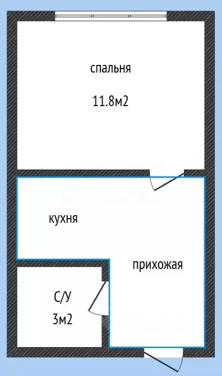 1-к кв. Дагестан, Махачкала ул. Гаджи Алибегова, 16 (28.0 м) - Фото 2