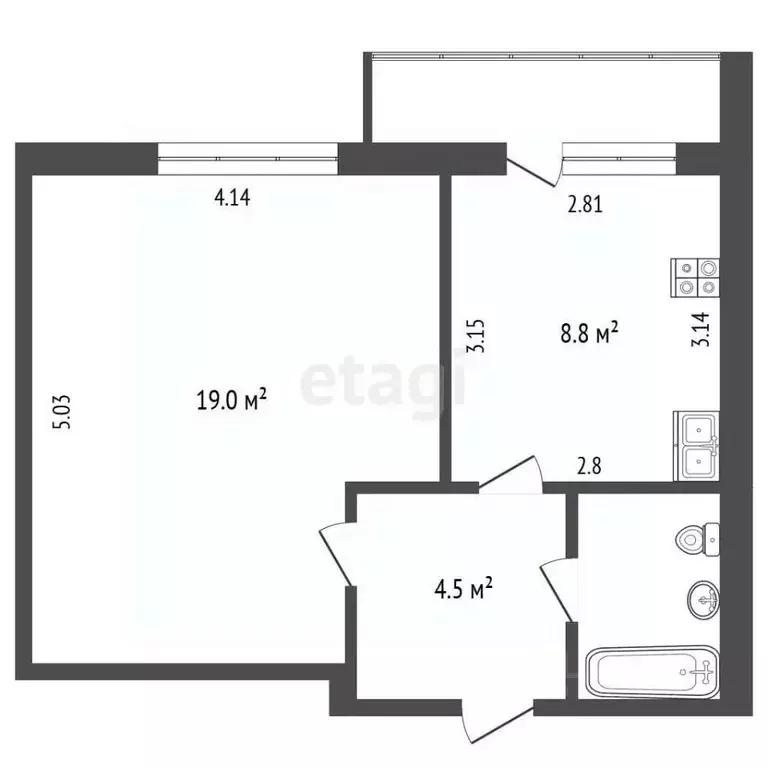 1-к кв. Вологодская область, Вологда Ярославская ул., 23Б (35.6 м) - Фото 2