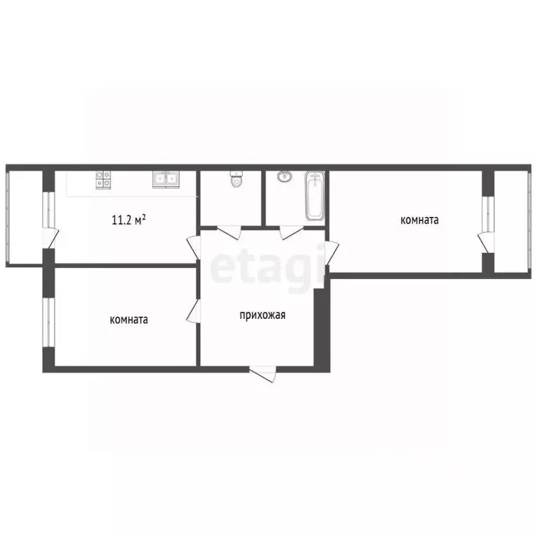 2-к кв. Севастополь просп. Победы, 29А (64.0 м) - Фото 2