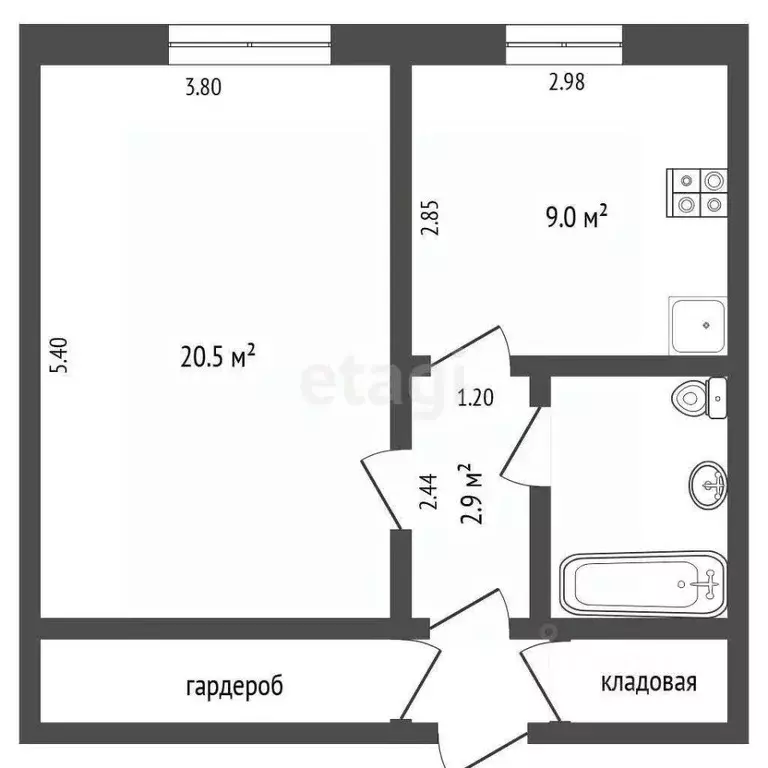 1-к кв. Тюменская область, Тюмень ул. Мельникайте, 57 (40.6 м) - Фото 0