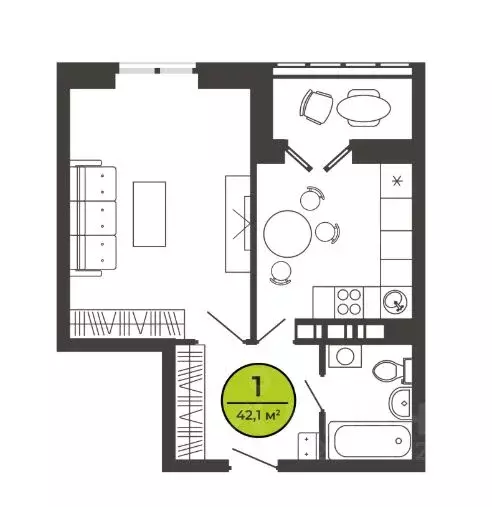 1-к кв. Брянская область, Брянский район, Свенское с/пос, пос. Свень ... - Фото 2