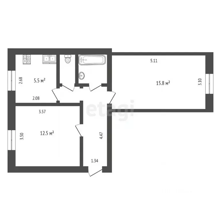 2-к кв. Липецкая область, Липецк Советская ул., 63 (45.2 м) - Фото 1