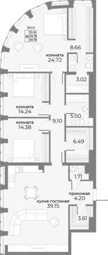 3-к кв. Москва ул. Красная Пресня, 3 (141.7 м) - Фото 1