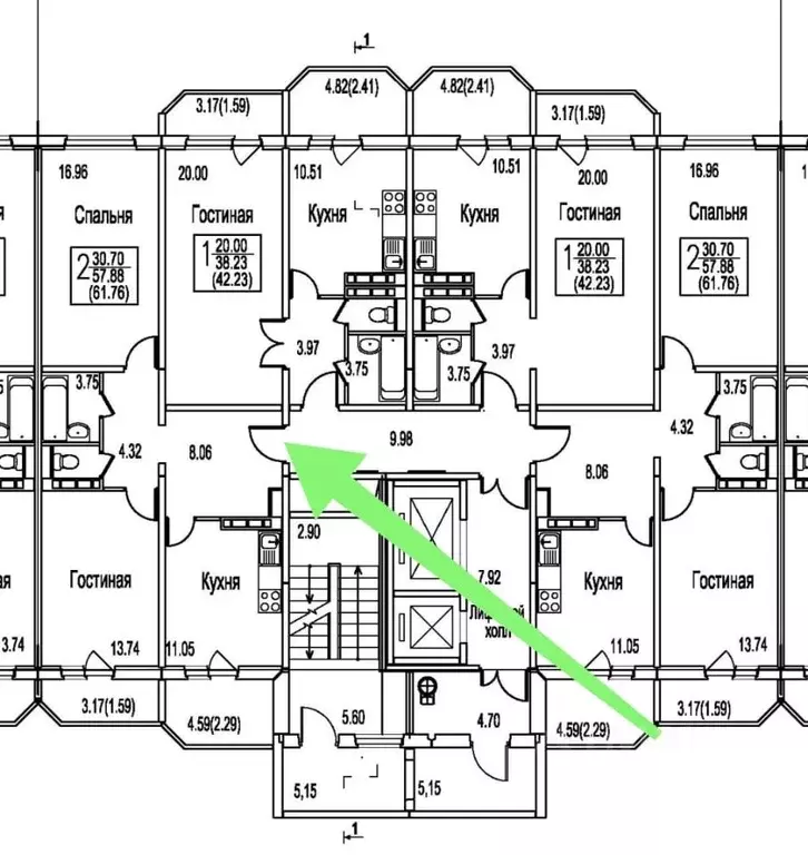 2-к кв. Московская область, Домодедово Востряково мкр, ул. Ледовская, ... - Фото 2