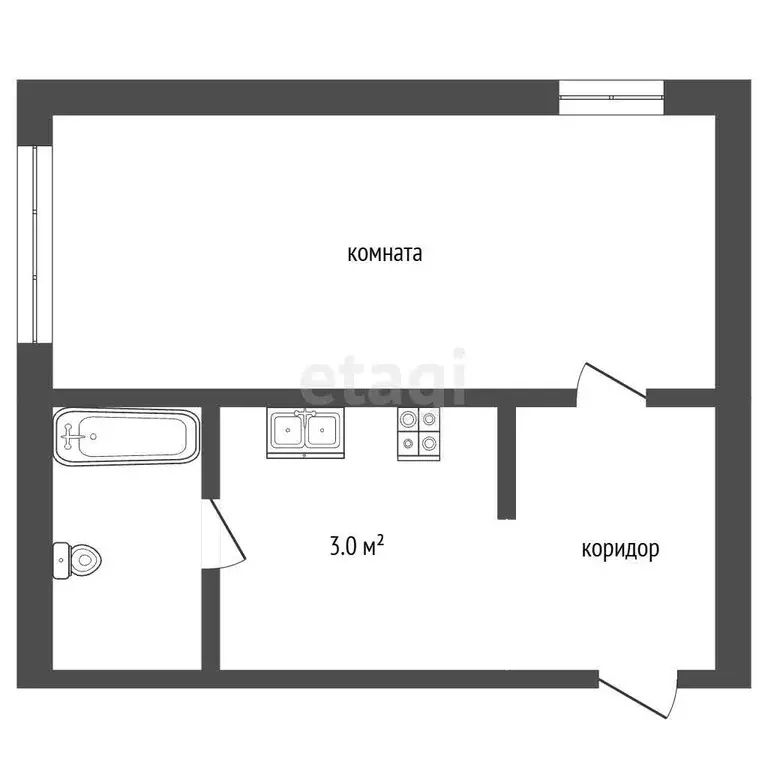 Квартира, 1 комната, 23.1 м - Фото 1