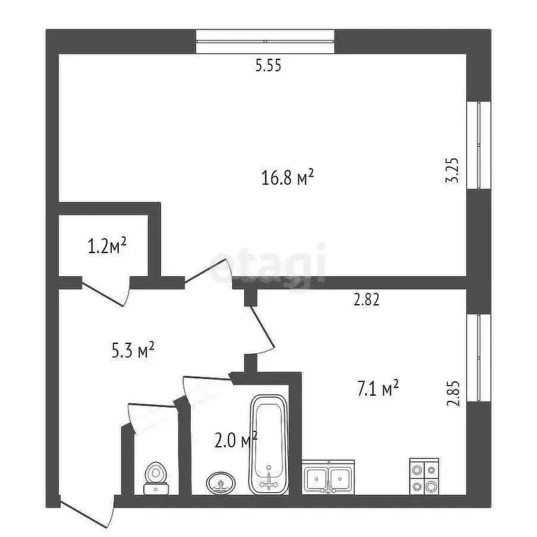 1-комнатная квартира: Калуга, улица Труда, 18 (33.3 м) - Фото 0