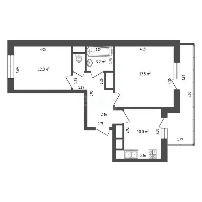 2-к кв. Московская область, Домодедово Востряково мкр, ул. Донская, 1 ... - Фото 2