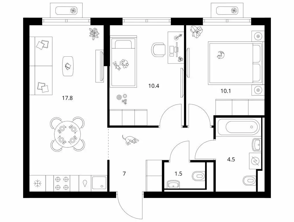 2-комнатная квартира: городской посёлок Янино-1, жилой комплекс ... - Фото 1