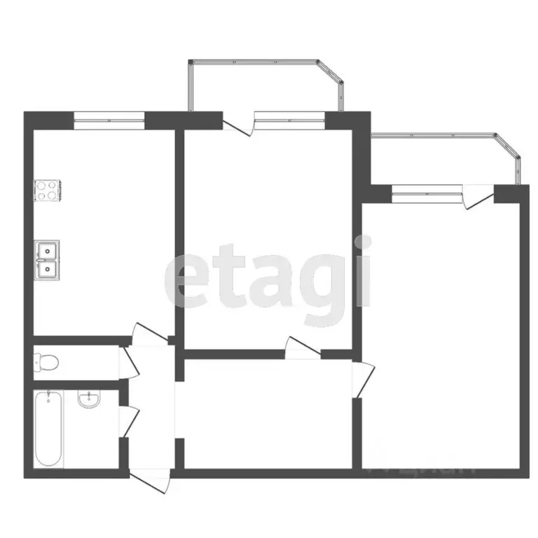 2-к кв. Тюменская область, Тюмень ул. Пермякова, 76к2 (64.2 м) - Фото 2