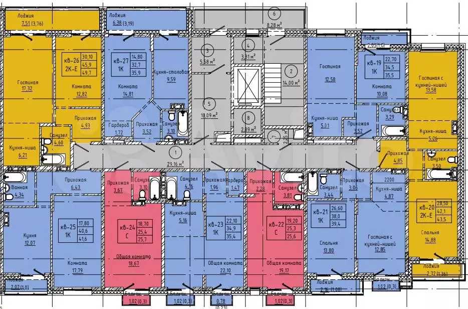 Квартира-студия, 25,7 м, 3/8 эт. - Фото 1