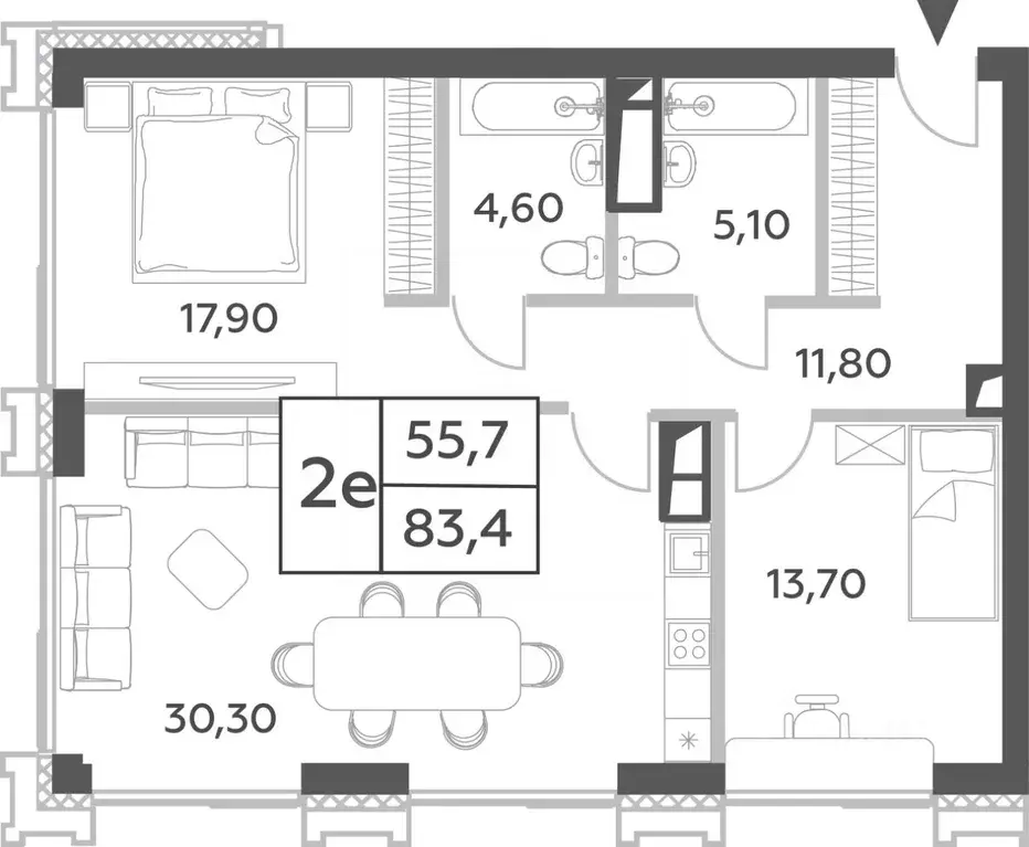 3-к кв. Москва просп. Генерала Дорохова, вл1к2 (83.4 м) - Фото 0