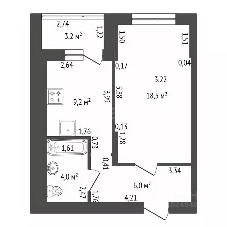 1-к кв. Башкортостан, Уфа ул. Глумилинская, 6 (39.2 м) - Фото 2