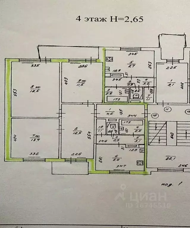4-к кв. Калининградская область, Калининград ул. Ульяны Громовой, 119 ... - Фото 2