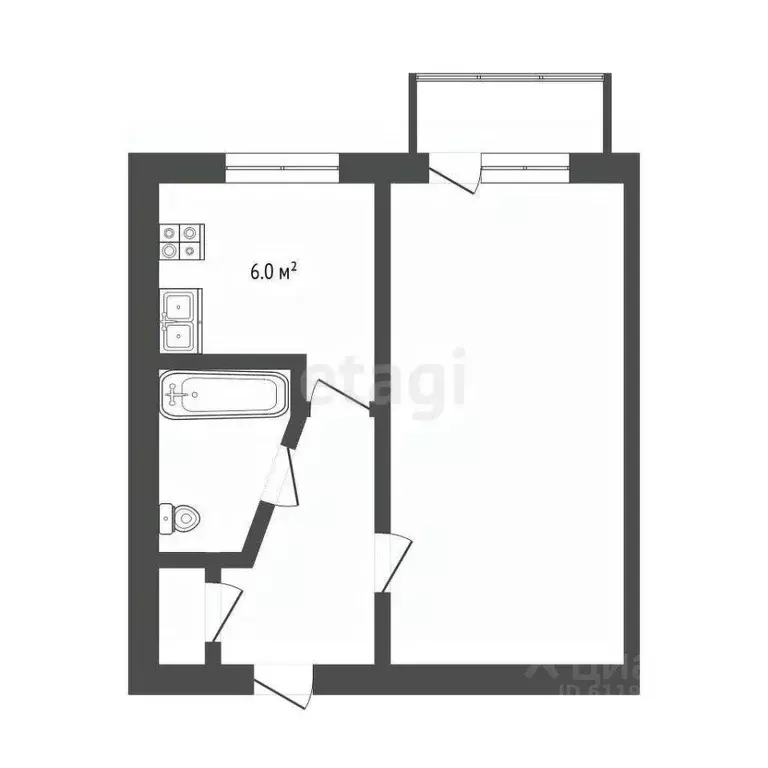 1-к кв. Мордовия, Саранск ул. Ульянова, 83 (30.0 м) - Фото 2
