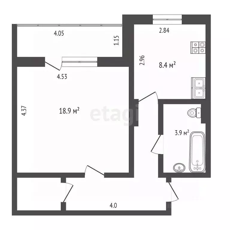 1-к кв. Омская область, Омск ул. Крупской, 12 (42.6 м) - Фото 1