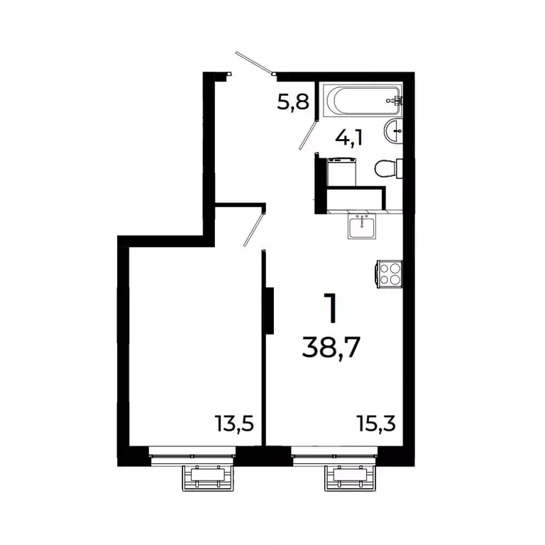 1-комнатная квартира: Нижний Новгород, квартал Кооперативный посёлок ... - Фото 0