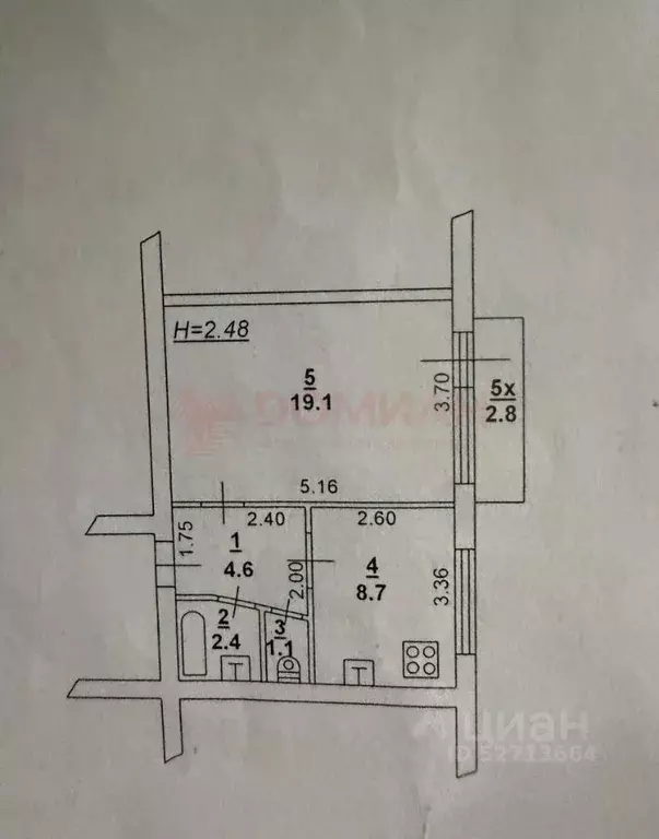 1-к кв. Ростовская область, Ростов-на-Дону ул. Тимошенко, 22 (37.0 м) - Фото 2